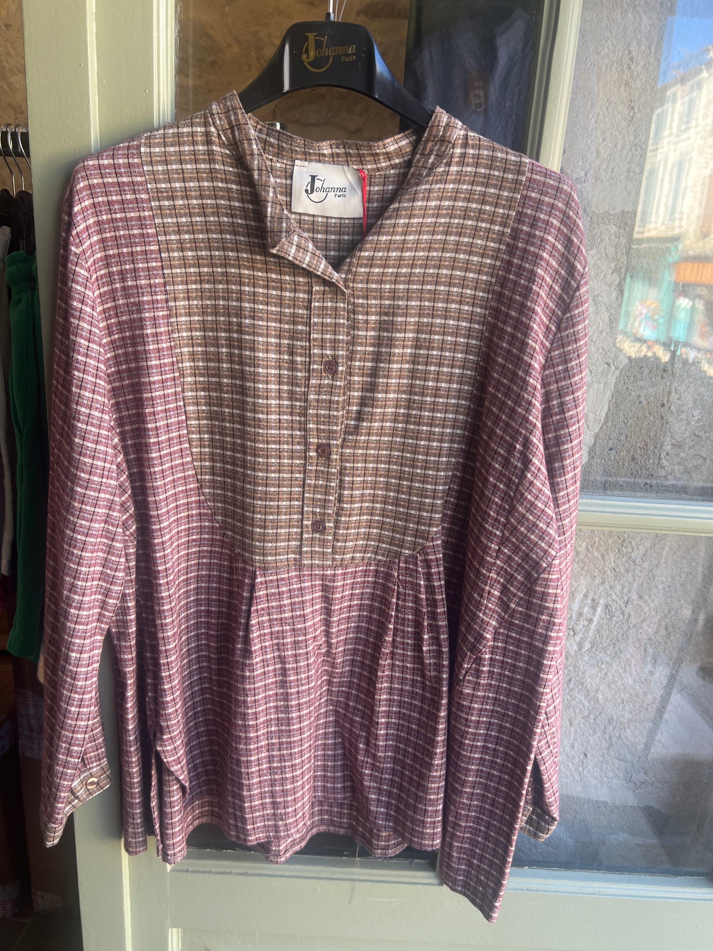 Chemise Émilie prune/choco-Johanna