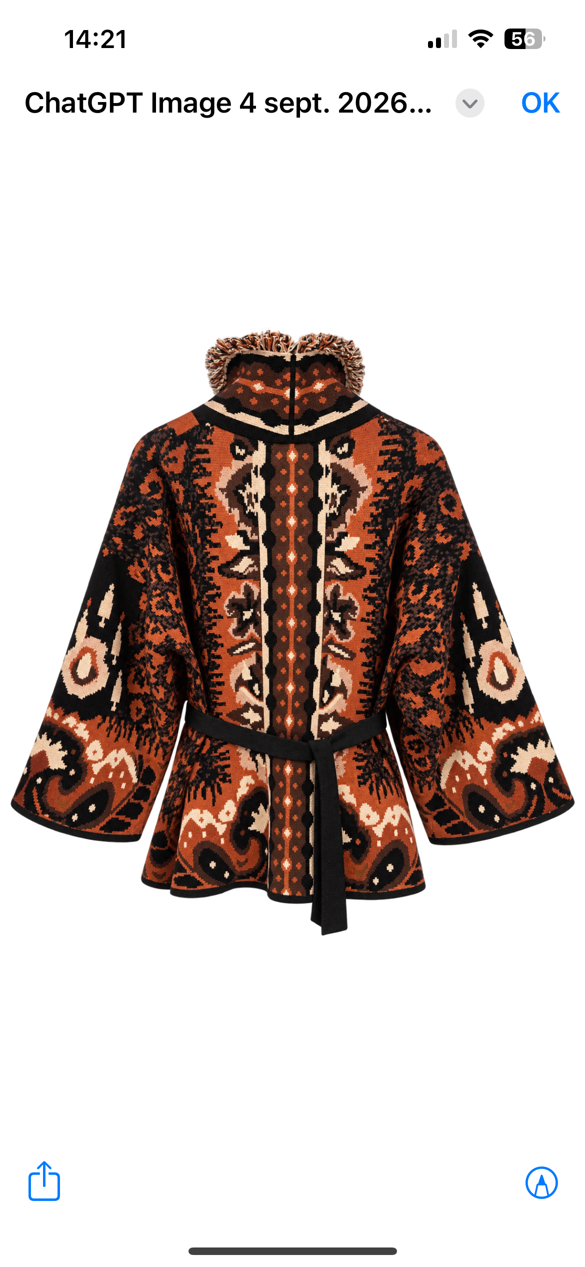 Veste en maille Apache rouille et noir-Johanna Paris