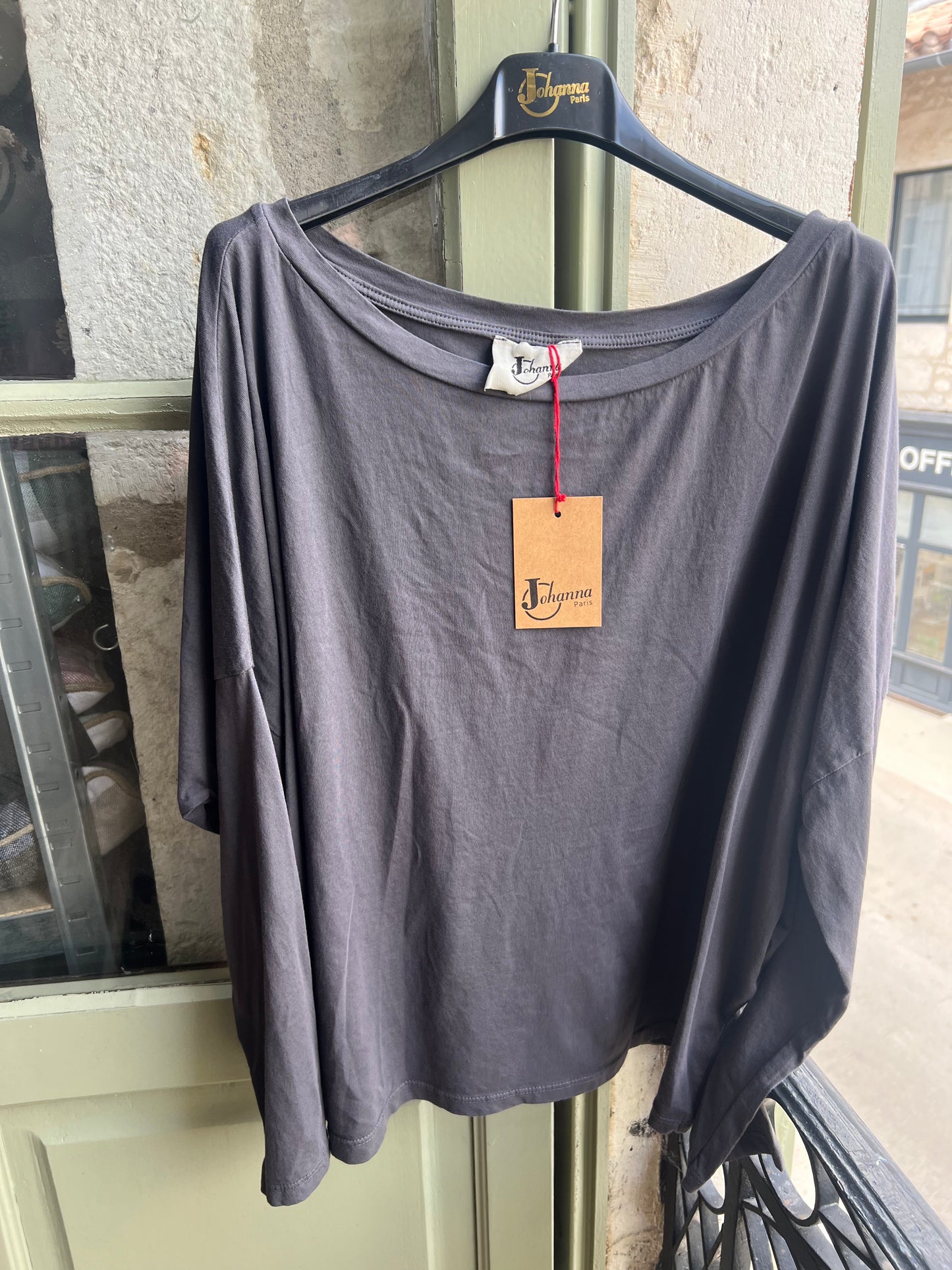 Tee shirt Biba manches longues gris foncé - Johanna Paris