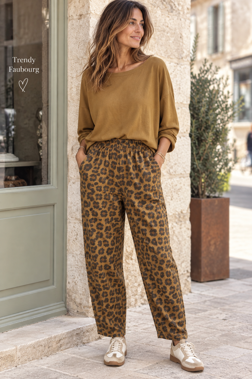 Pantalon magique toile hiver Léo palude -Johanna Paris