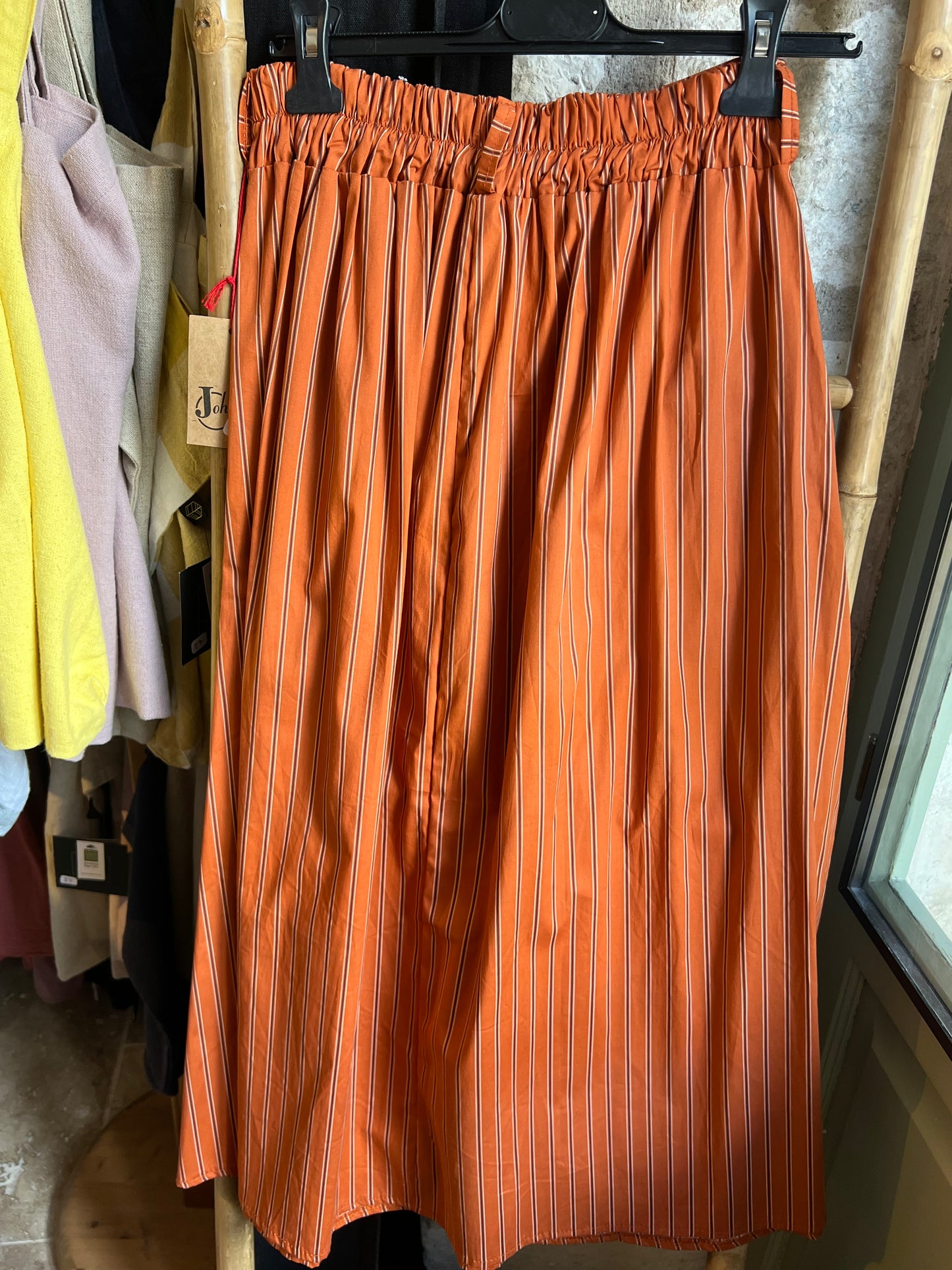 Jupe longue Diane rayée orangée Johanna Paris