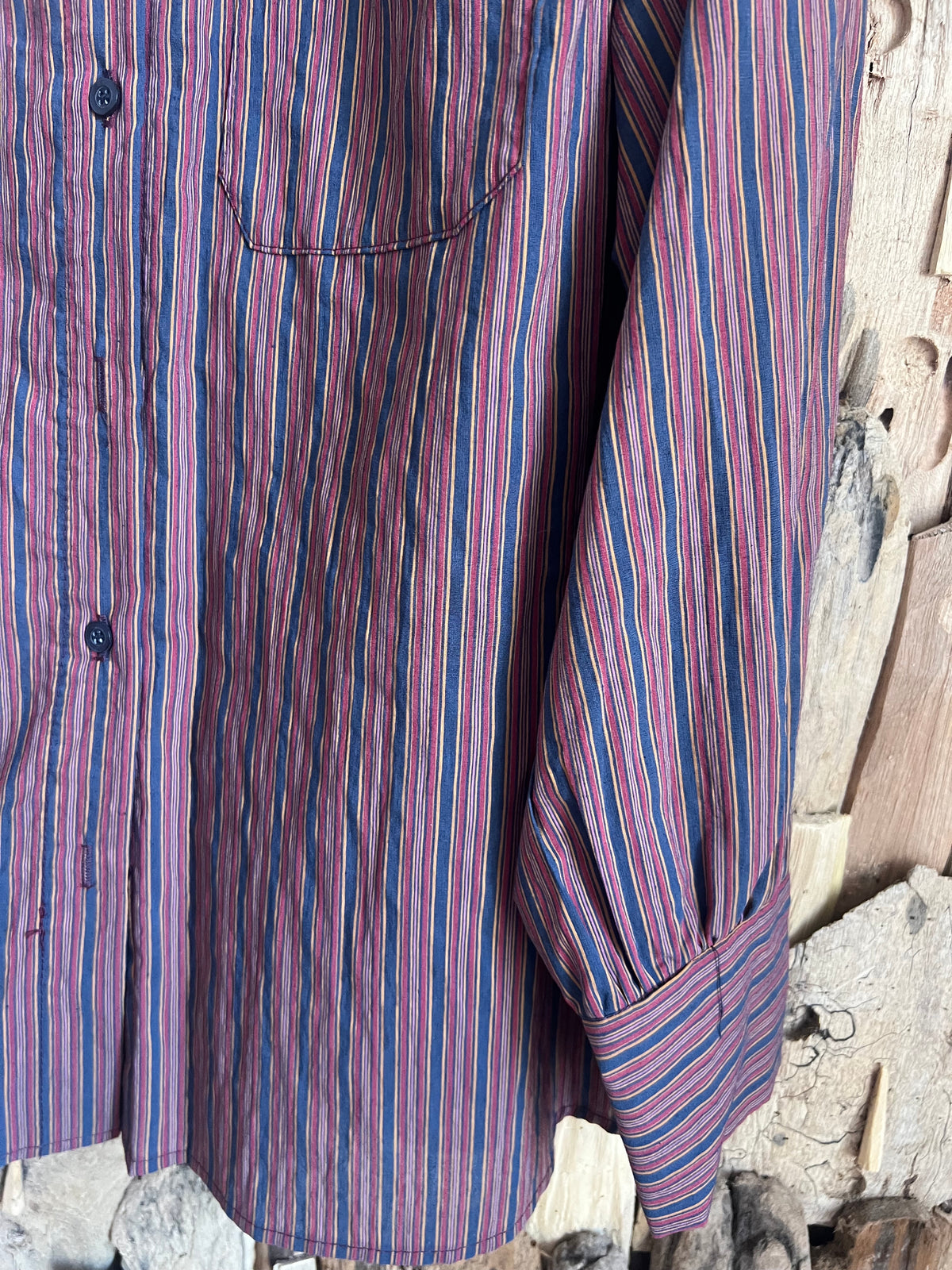 Chemise Mona rayée bordeaux/marine-TRENDY FAUBOURG