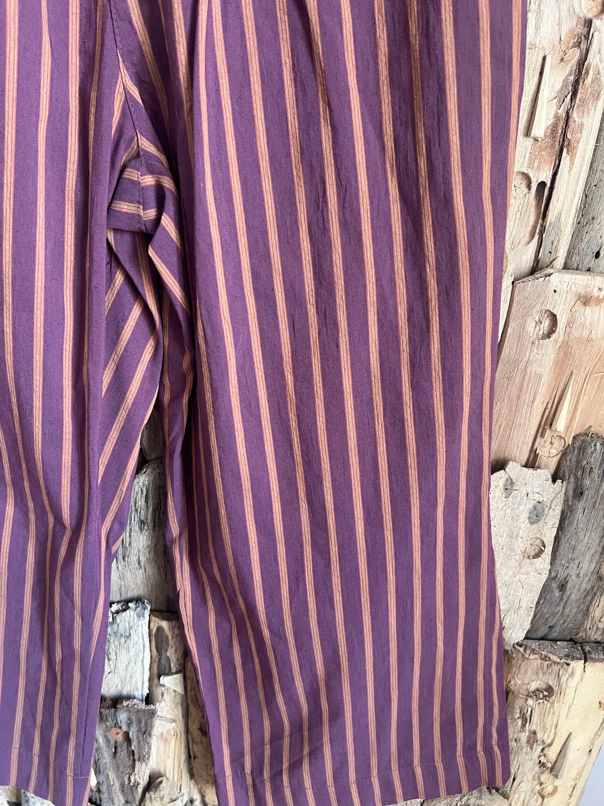 Pantalon Louis rayé bordeaux-TRENDY FAUBOURG