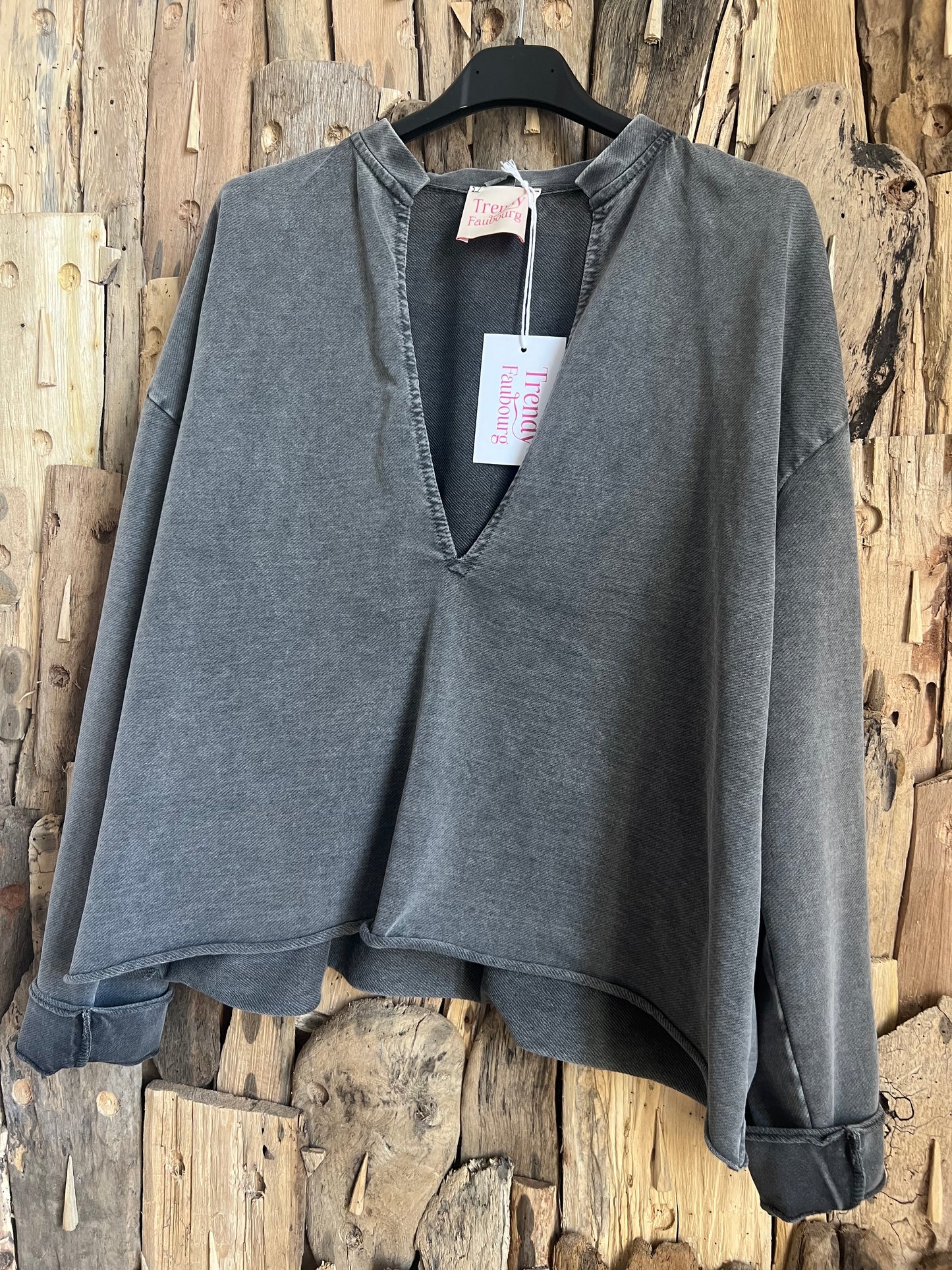 Sweat Wanda gris vintage-TRENDY FAUBOURG