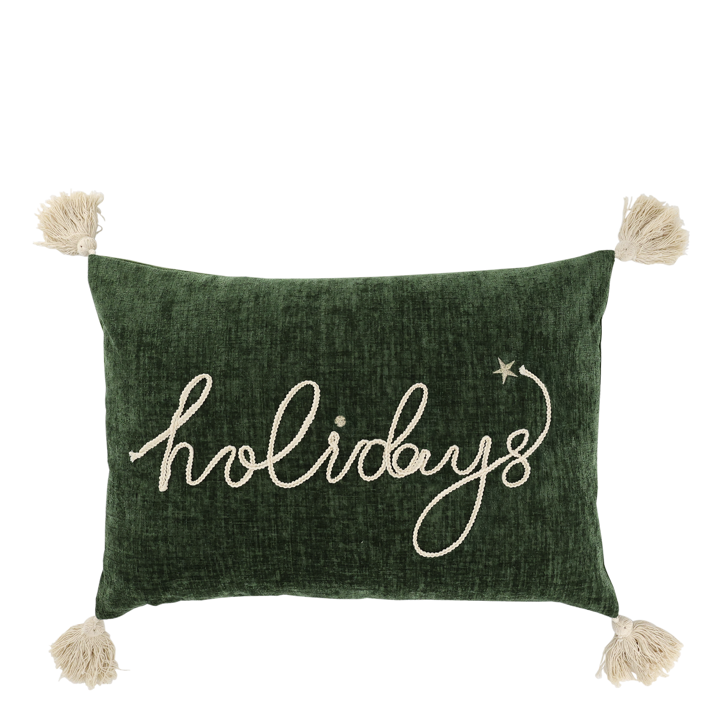 Coussin Holidays velours vert-Chic Antique
