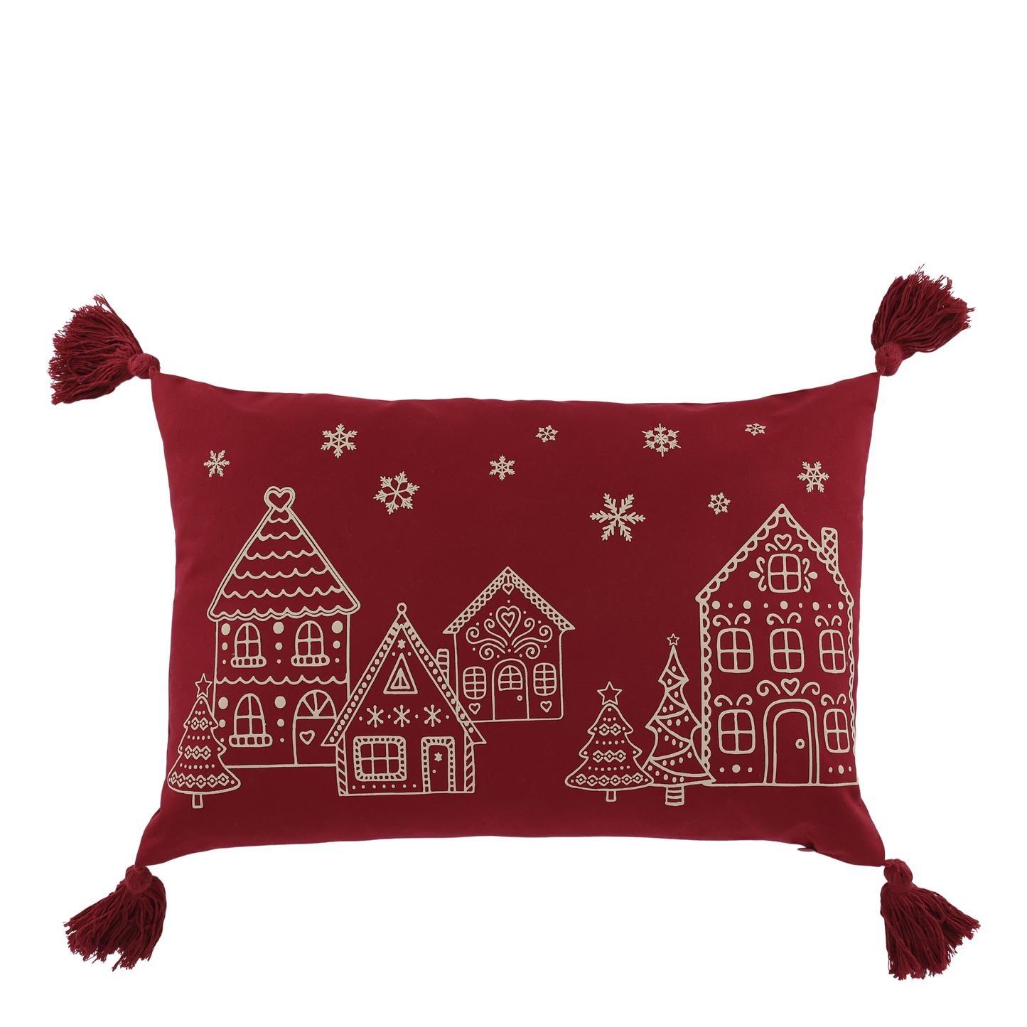 Coussin Noël bordeaux-Chic Antique
