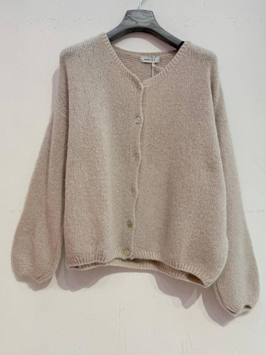 Gilet en kid mohair et laine 7535: Beige