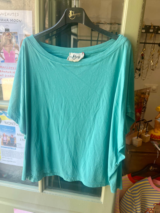 Tee shirt Biba turquoise-Johanna Paris