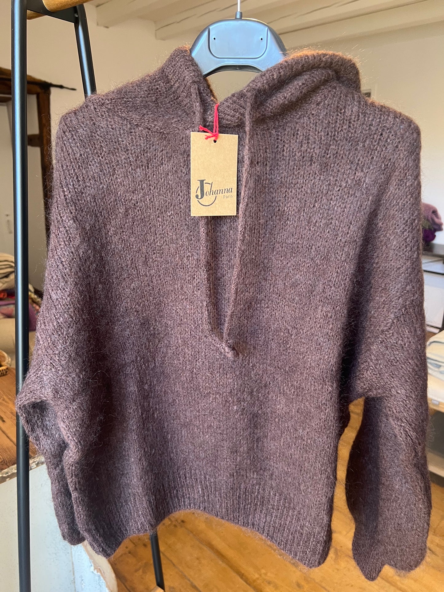 Pull à capuche en mohair-Johanna Paris