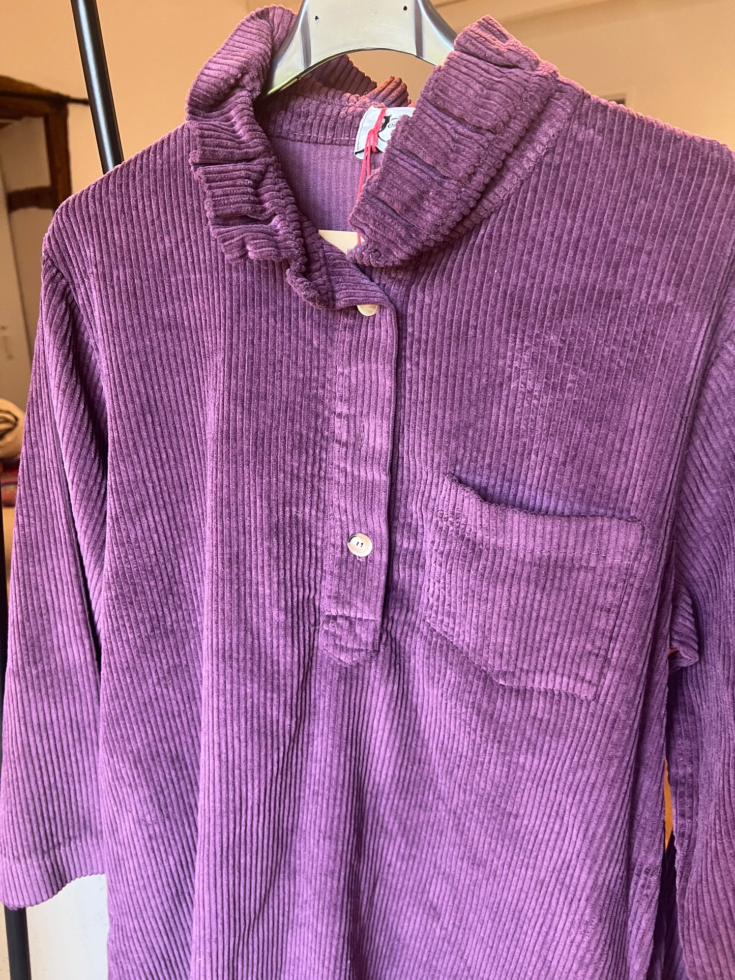 Robe velours prune Carla-Johanna Paris