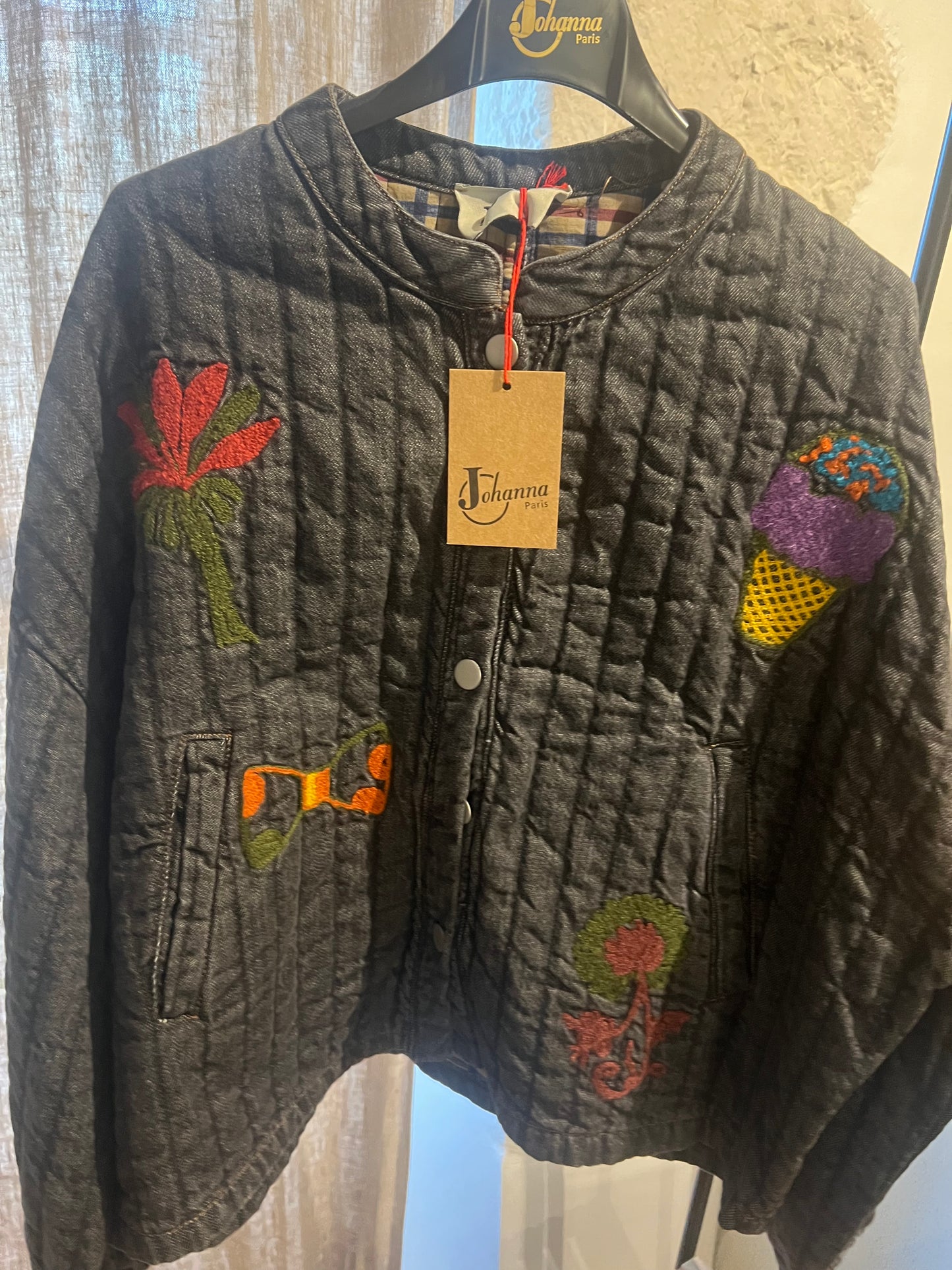 Vente privée-Blouson jean gris foncé Johanna Paris