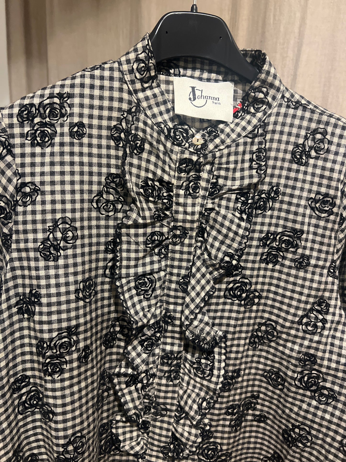 Vente privée-chemise carreaux noirs-Johanna Paris