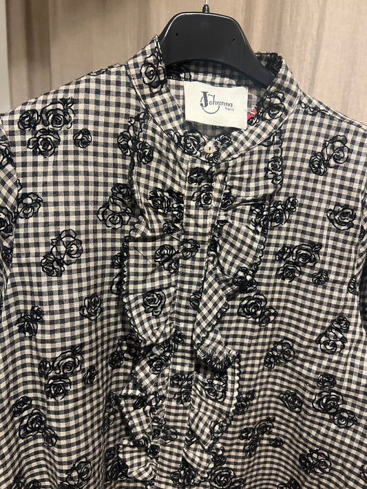 Vente privée-chemise carreaux noirs-Johanna Paris