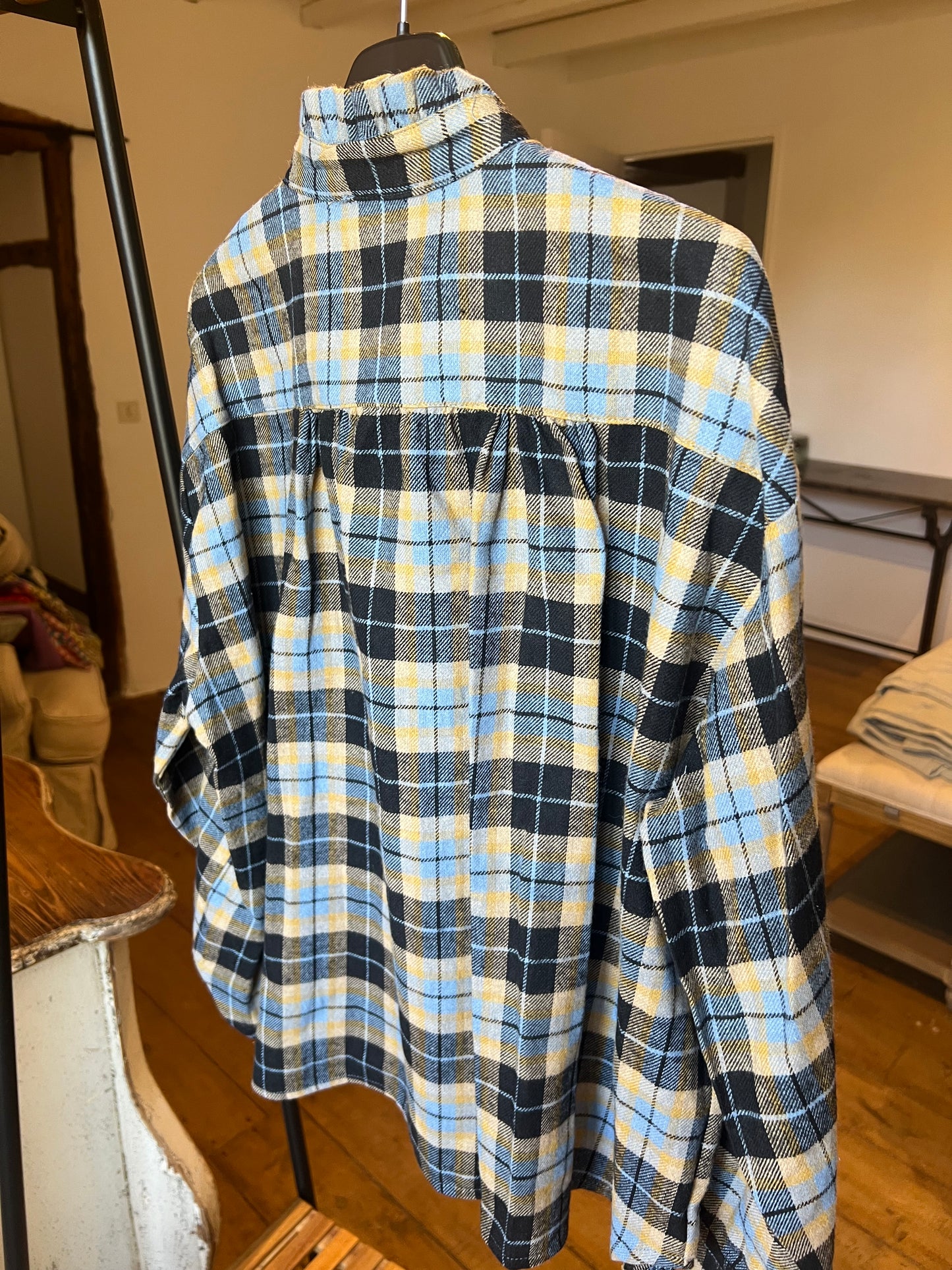 Chemise à carreaux col frou frou-Johanna Paris