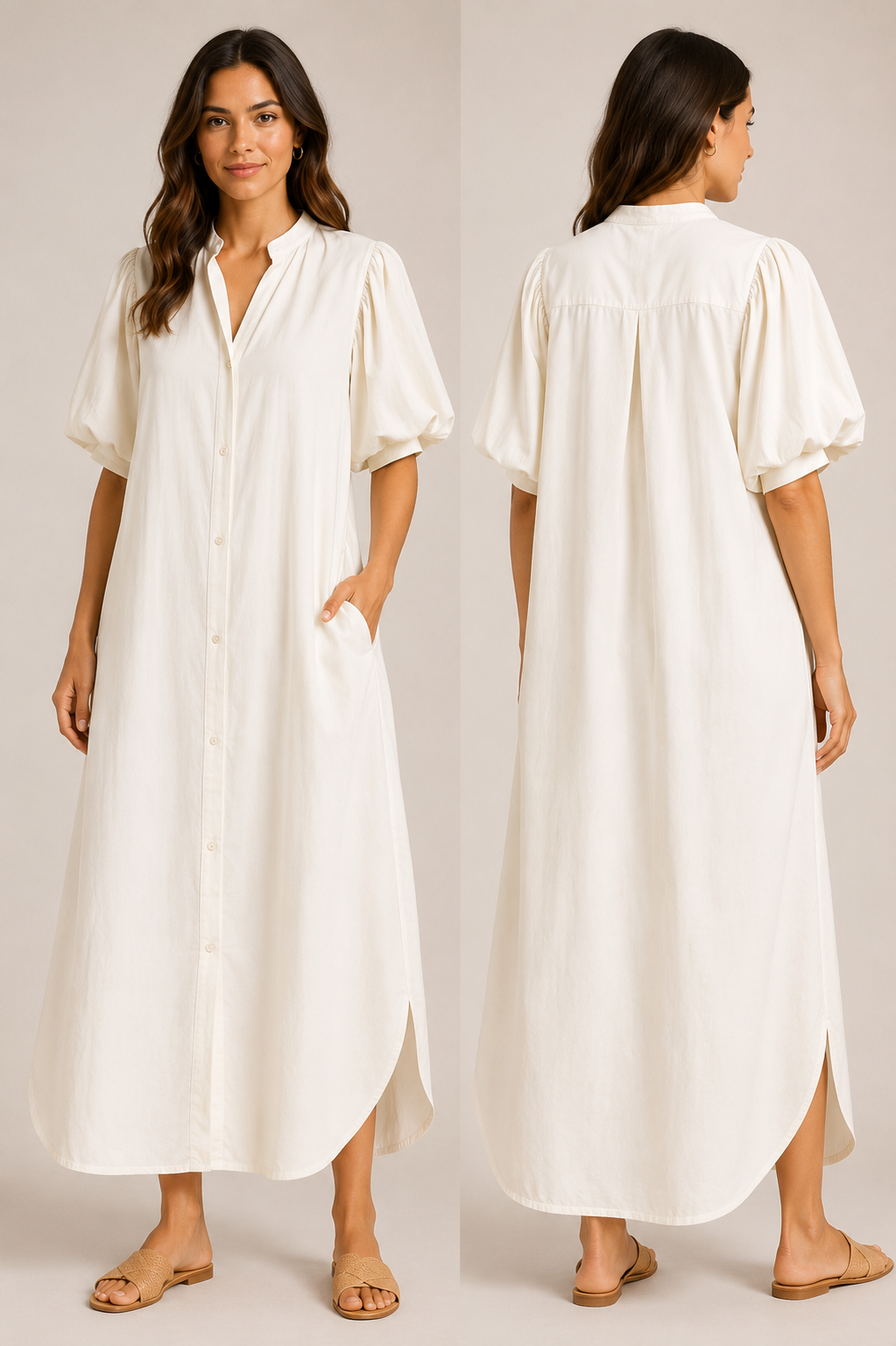 Robe chemise Mia-violette-Made in Italy-100% coton