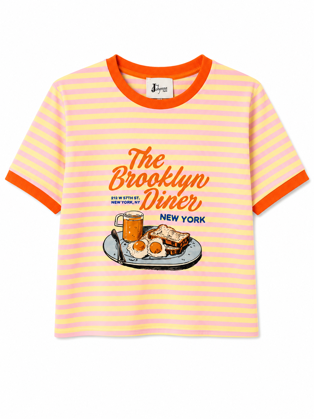 Tee shirt Brooklin Dinner orange-Johanna Paris
