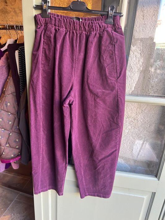 Promo pantalon magique velours milleraies bordeaux-Johanna Paris