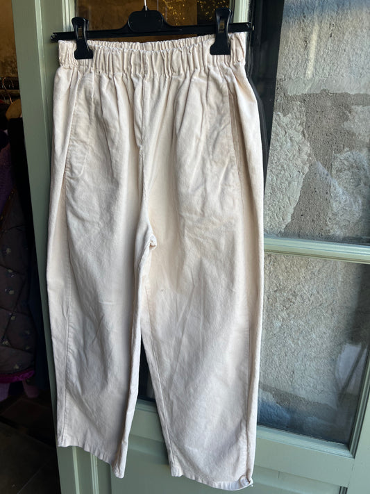 Promo pantalon magique velours milleraies beige-Johanna Paris