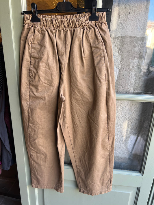Pantalon magique toile hiver camel-Johanna Paris