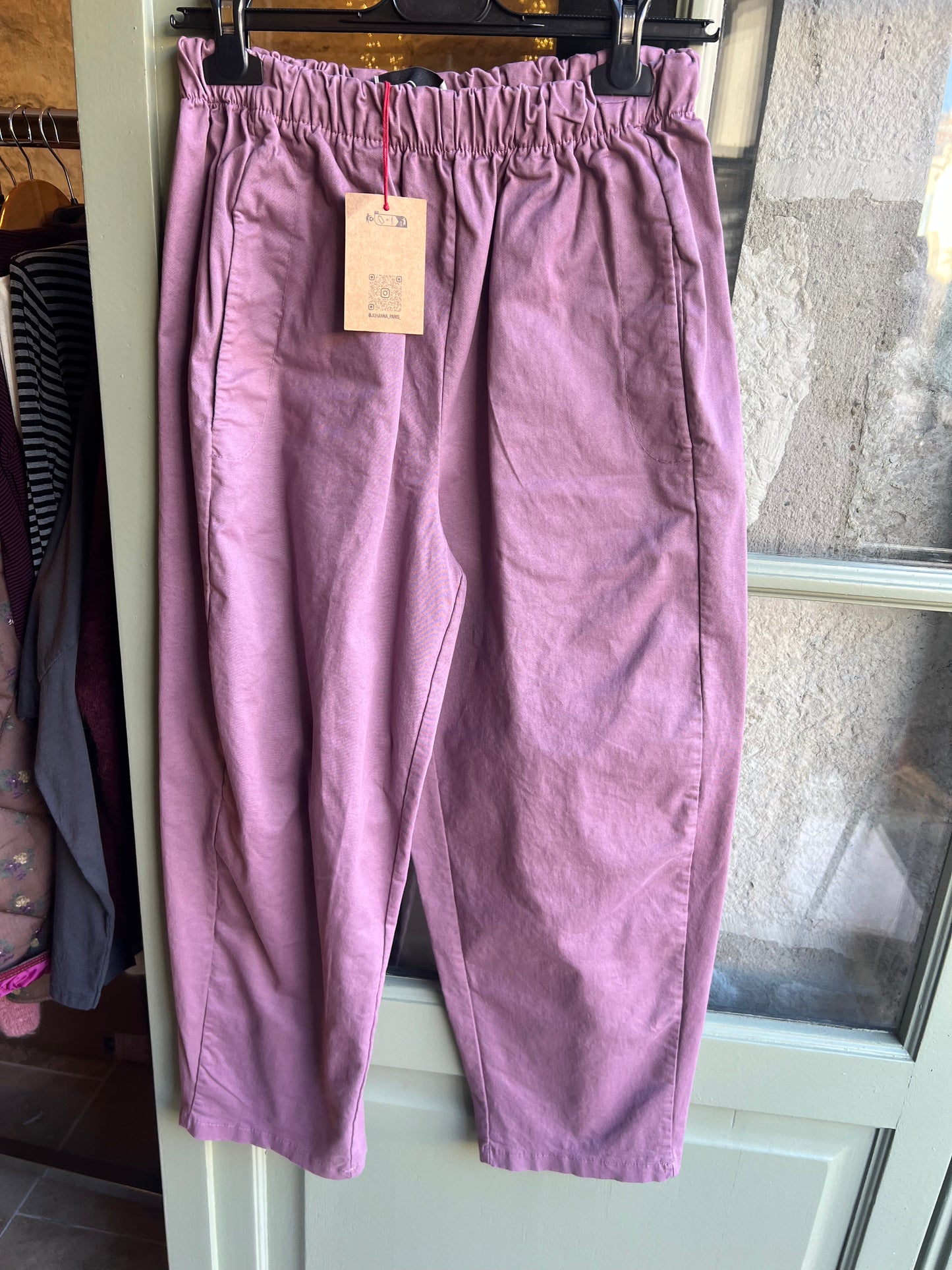 Pantalon magique lavande en toile d’hiver-Johanna Paris