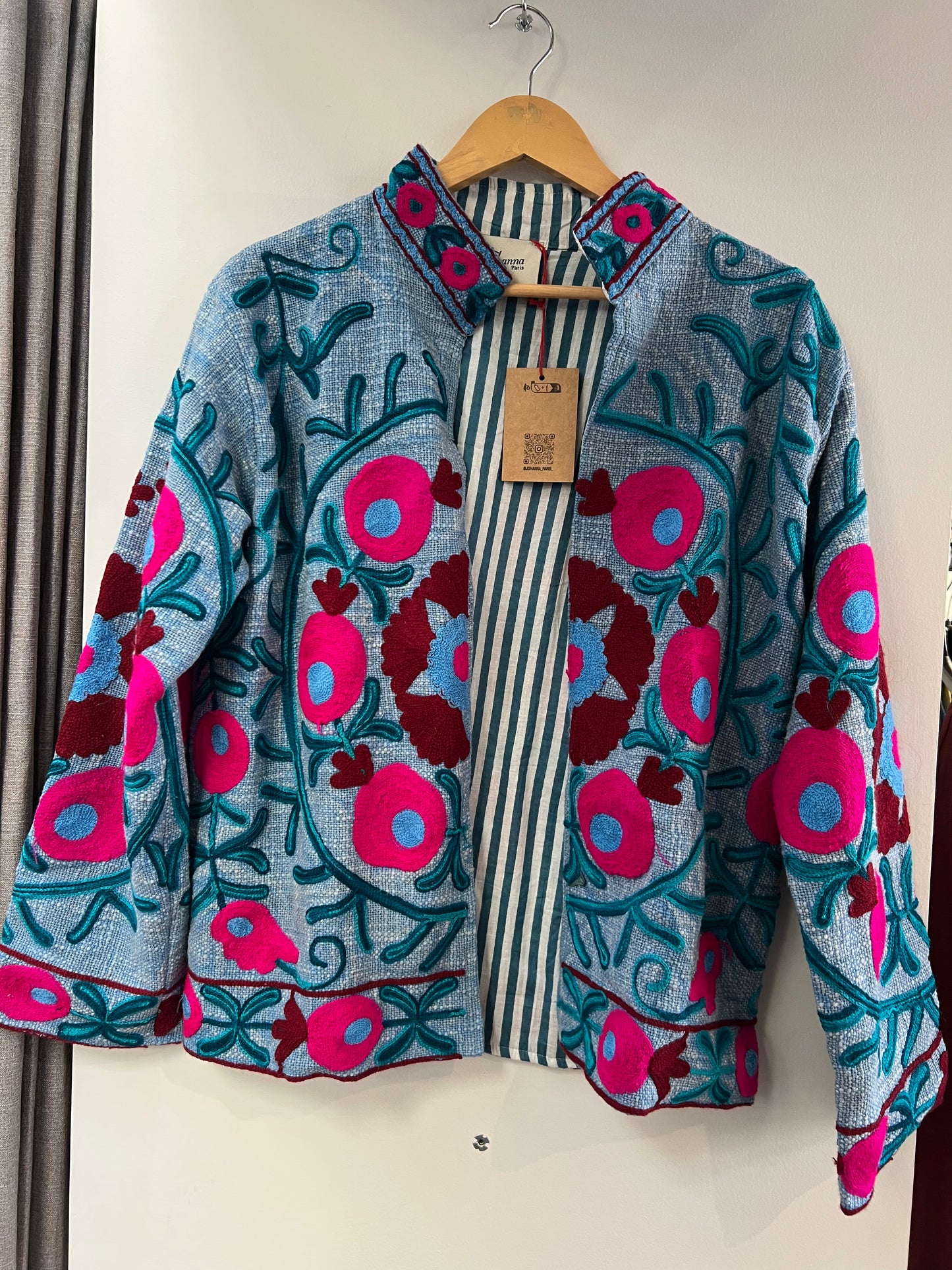 La nouvelle veste India bleu-Johanna Paris
