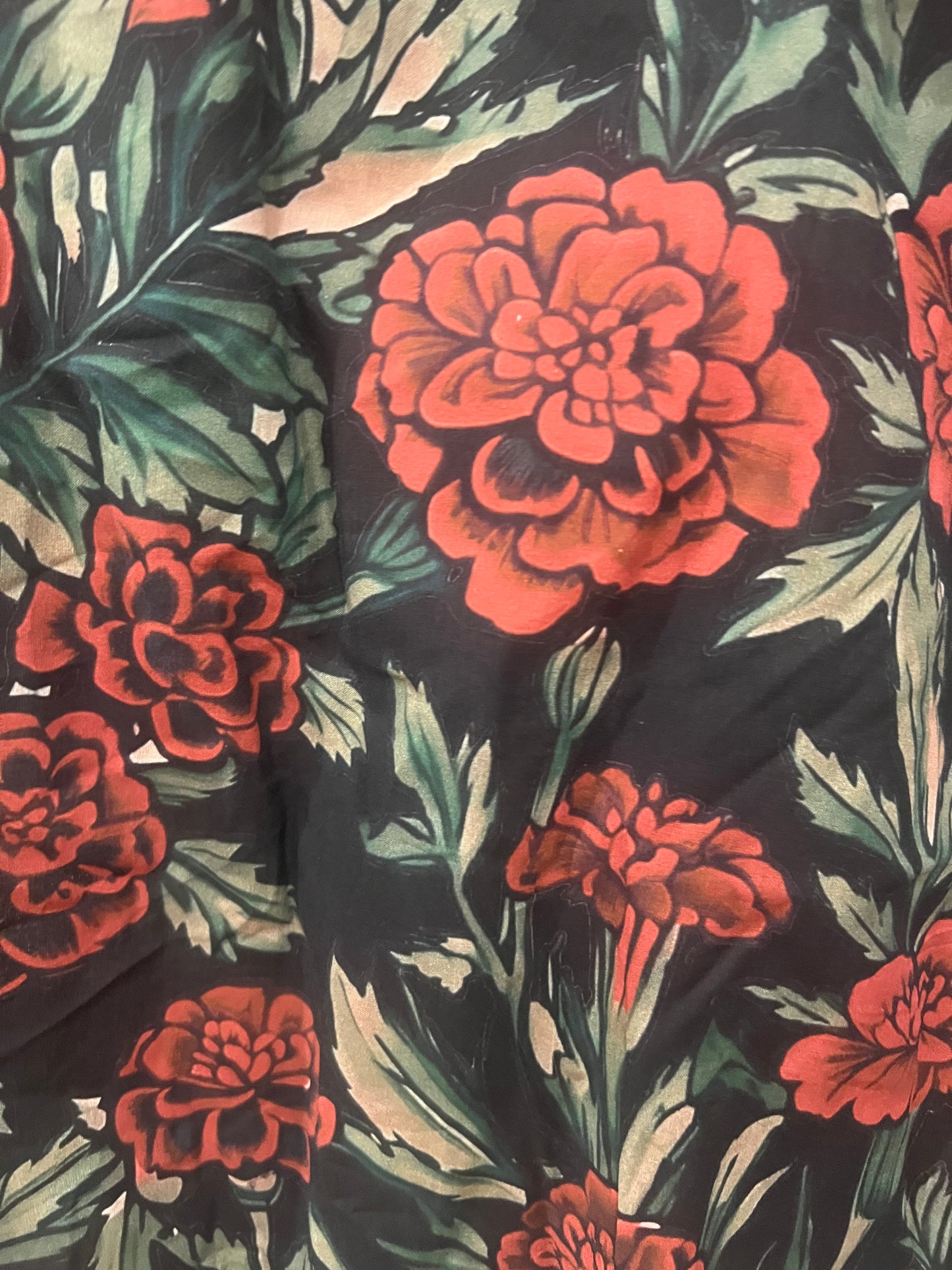 Blouse fleurie rouge/noir Barbara-Johanna Paris