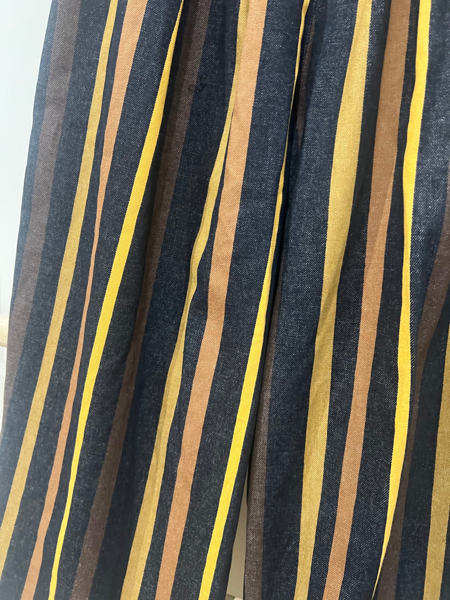 Pantalon large Simon rayé denim-Johanna Paris