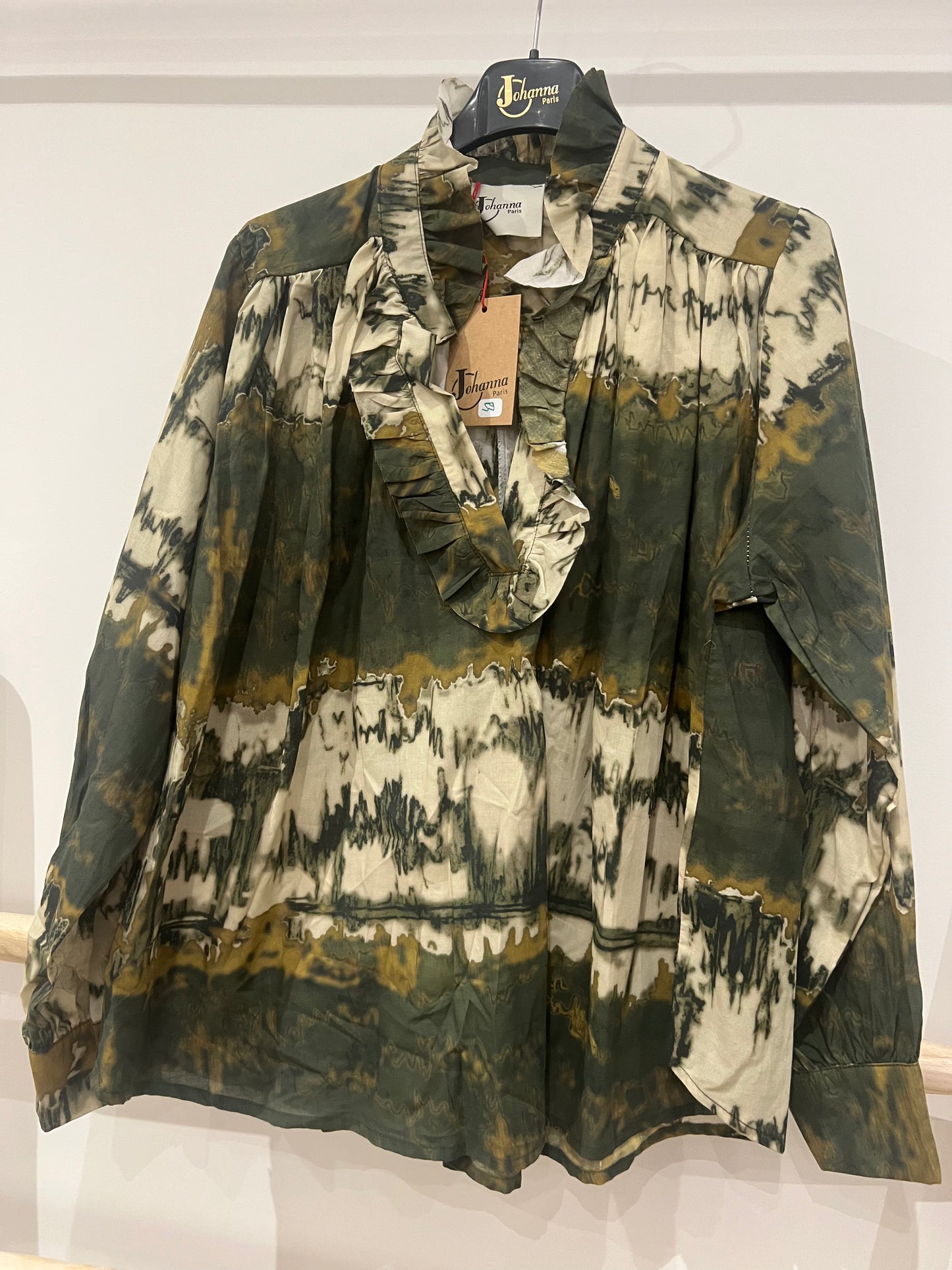 Blouse Ava tie and dye kaki-Johanna Paris