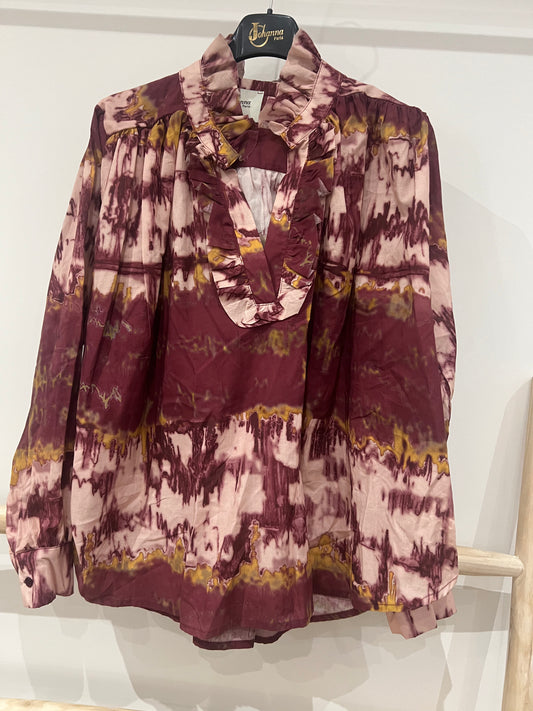 Blouse Ava tie and dye Bordeaux - Johanna Paris