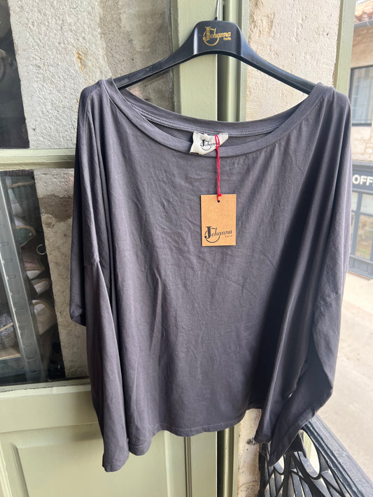 Tee shirt Biba manches longues gris foncé - Johanna Paris