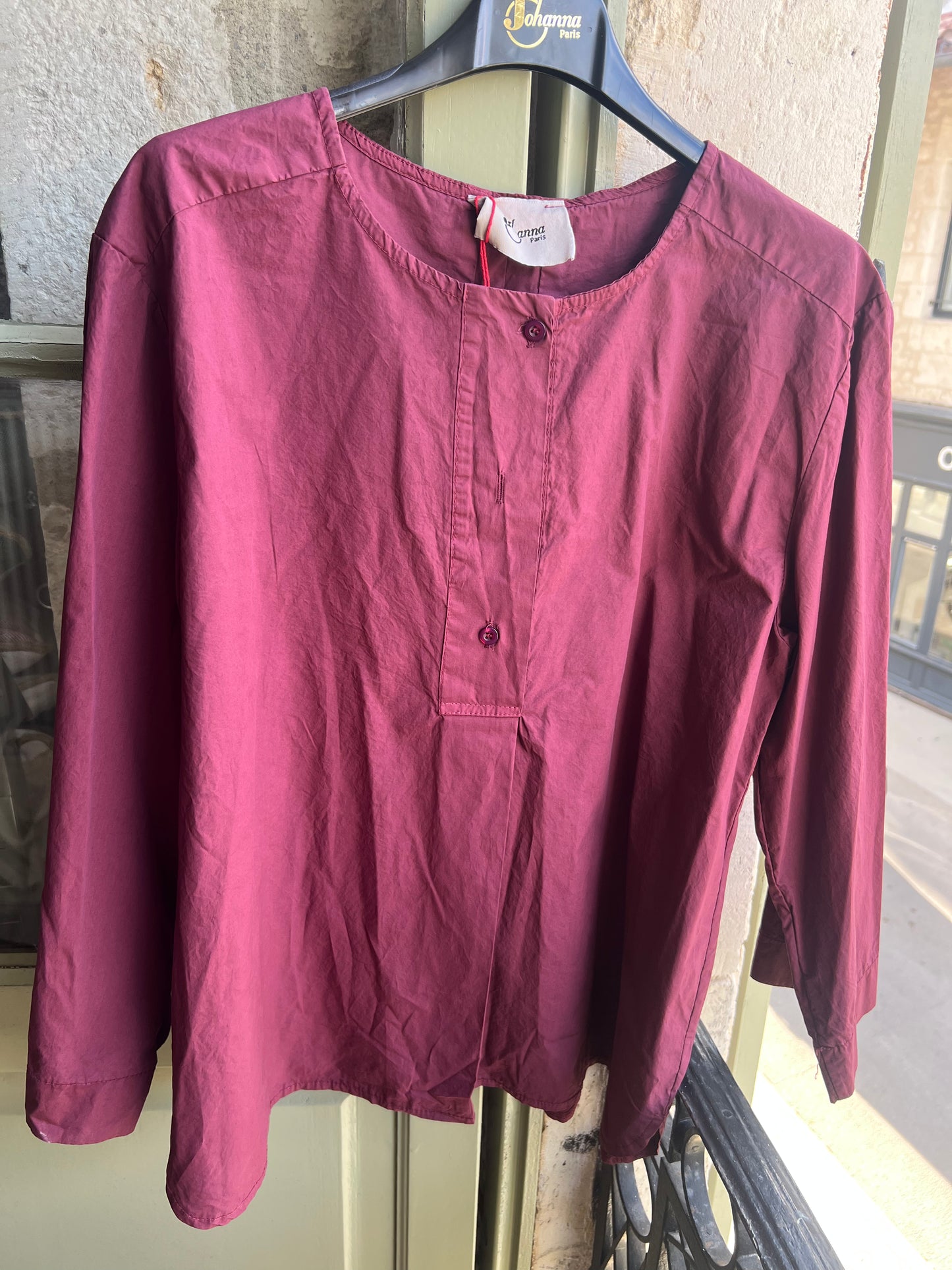 Blouse courte Chloé bordeaux - Johanna Paris