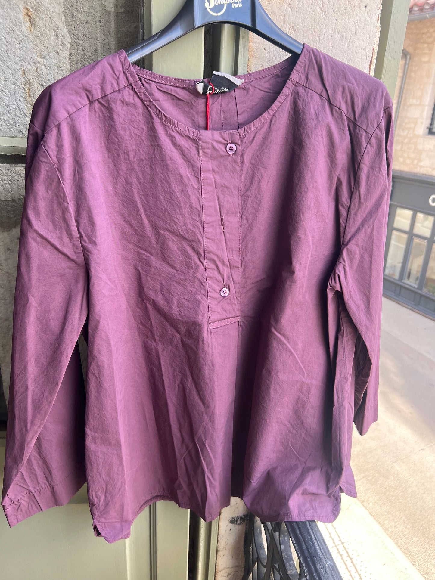 Blouse courte Chloé prune - Johanna Paris
