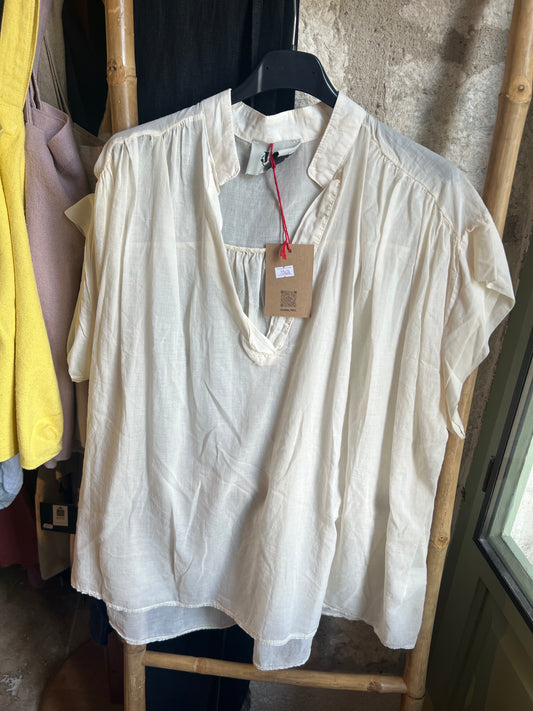Blouse esans manche Lena écru-Johanna Paris