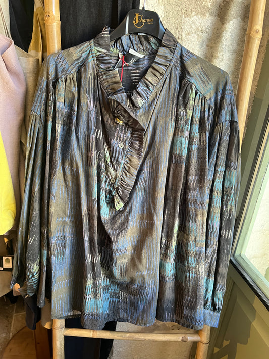 Chemise Lena multicolore carbone-Johanna Paris