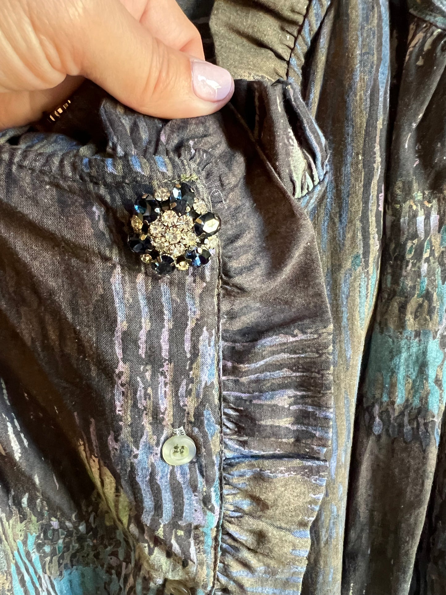 Chemise Lena multicolore carbone-Johanna Paris