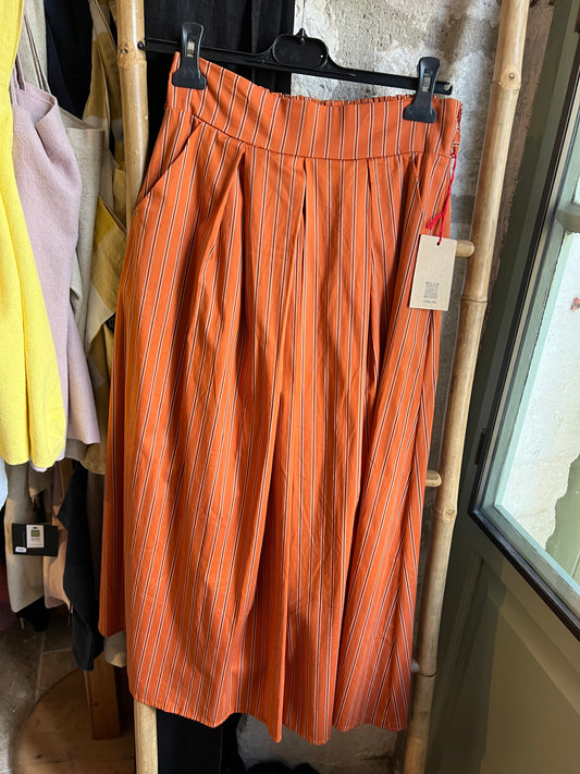 Jupe longue Diane rayée orangée Johanna Paris