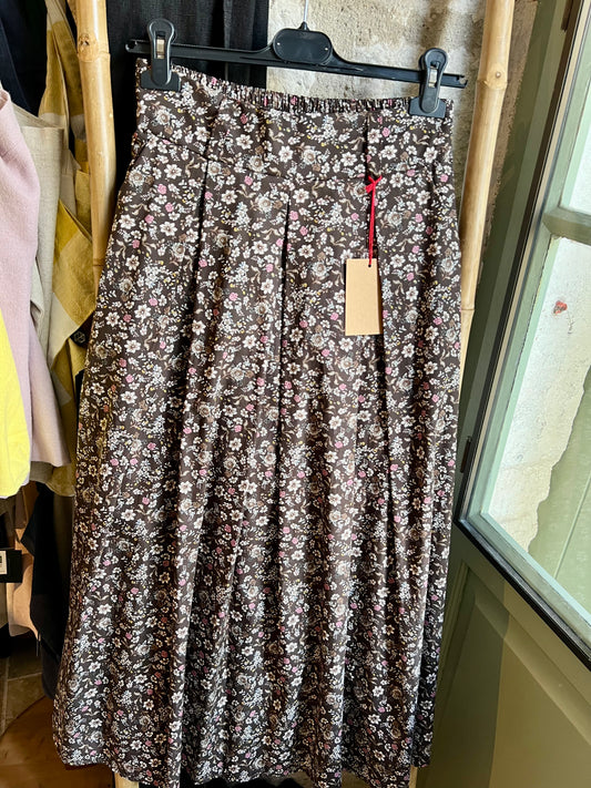 Jupe longue Diane imprimé Liberty choco-Johanna Paris