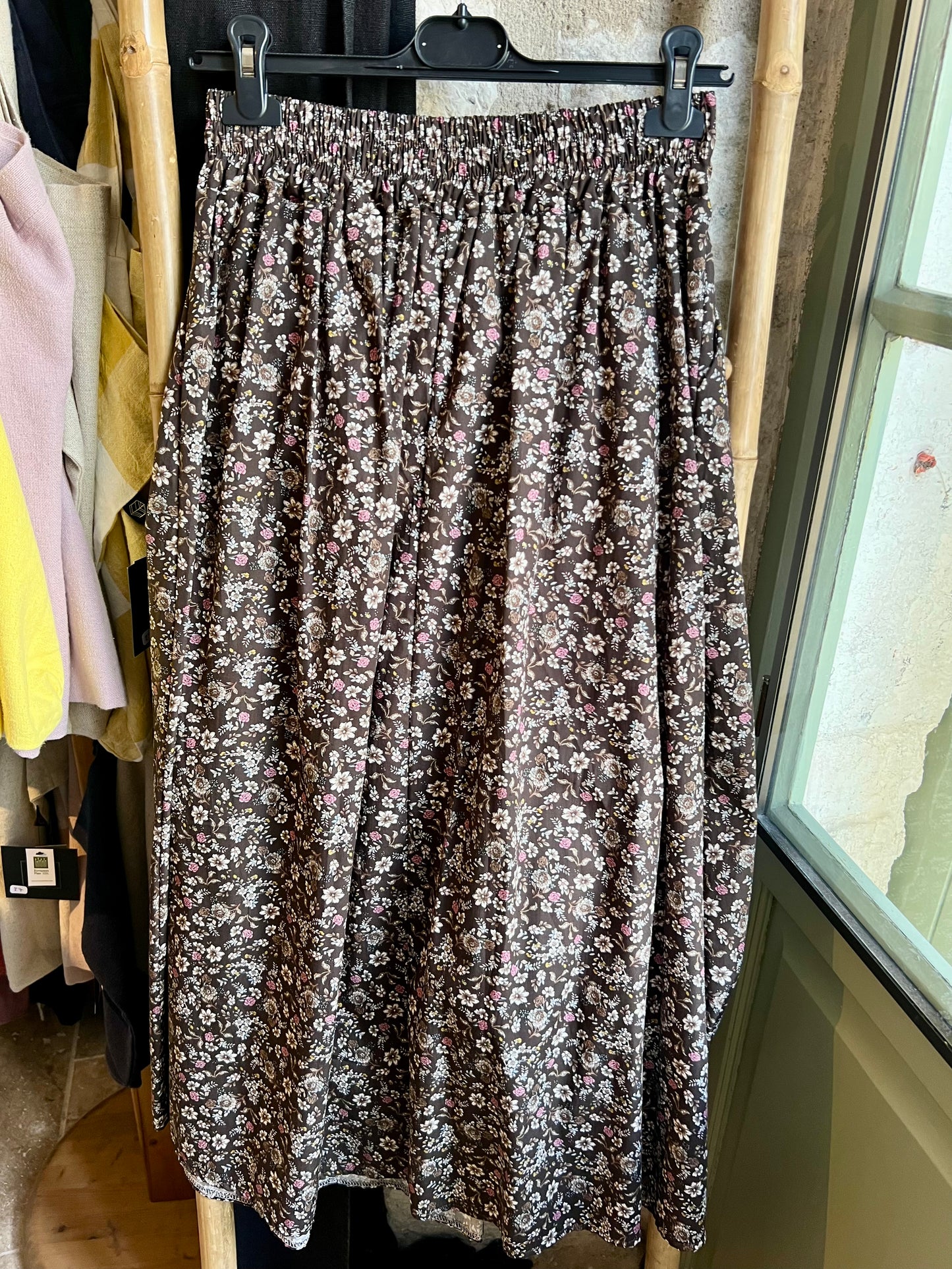 Jupe longue Diane imprimé Liberty choco-Johanna Paris