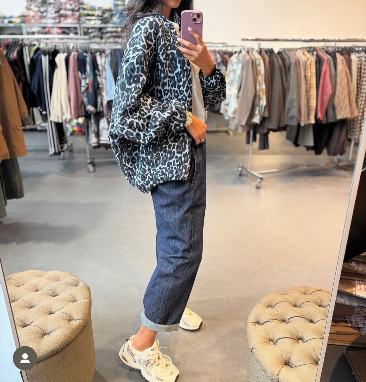 Blouson Léo irisé fond bleu-Johanna Paris