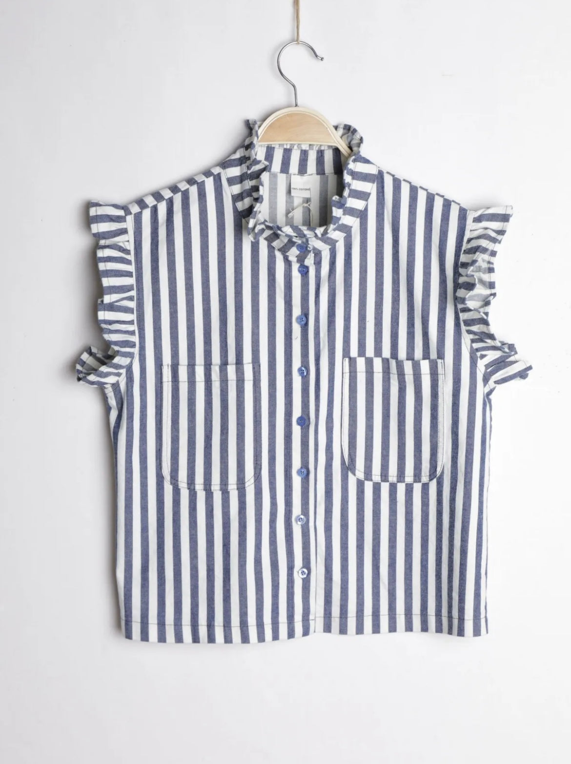 Chemise sans manche Carmen à rayures bleu Denis