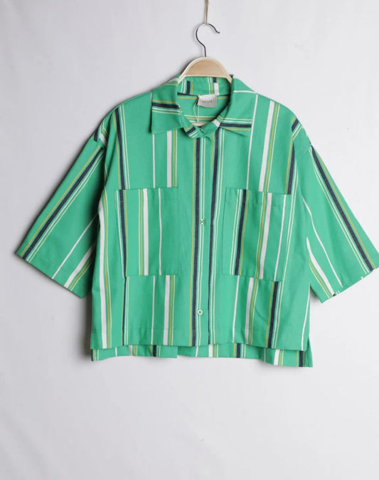 Chemise à rayures Capri verte