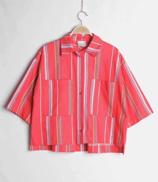 Chemise à rayures-Capri rouge