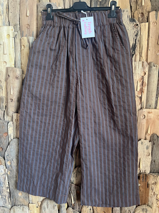 Pantalon Louis rayé choco-Trendy FAUBOURG