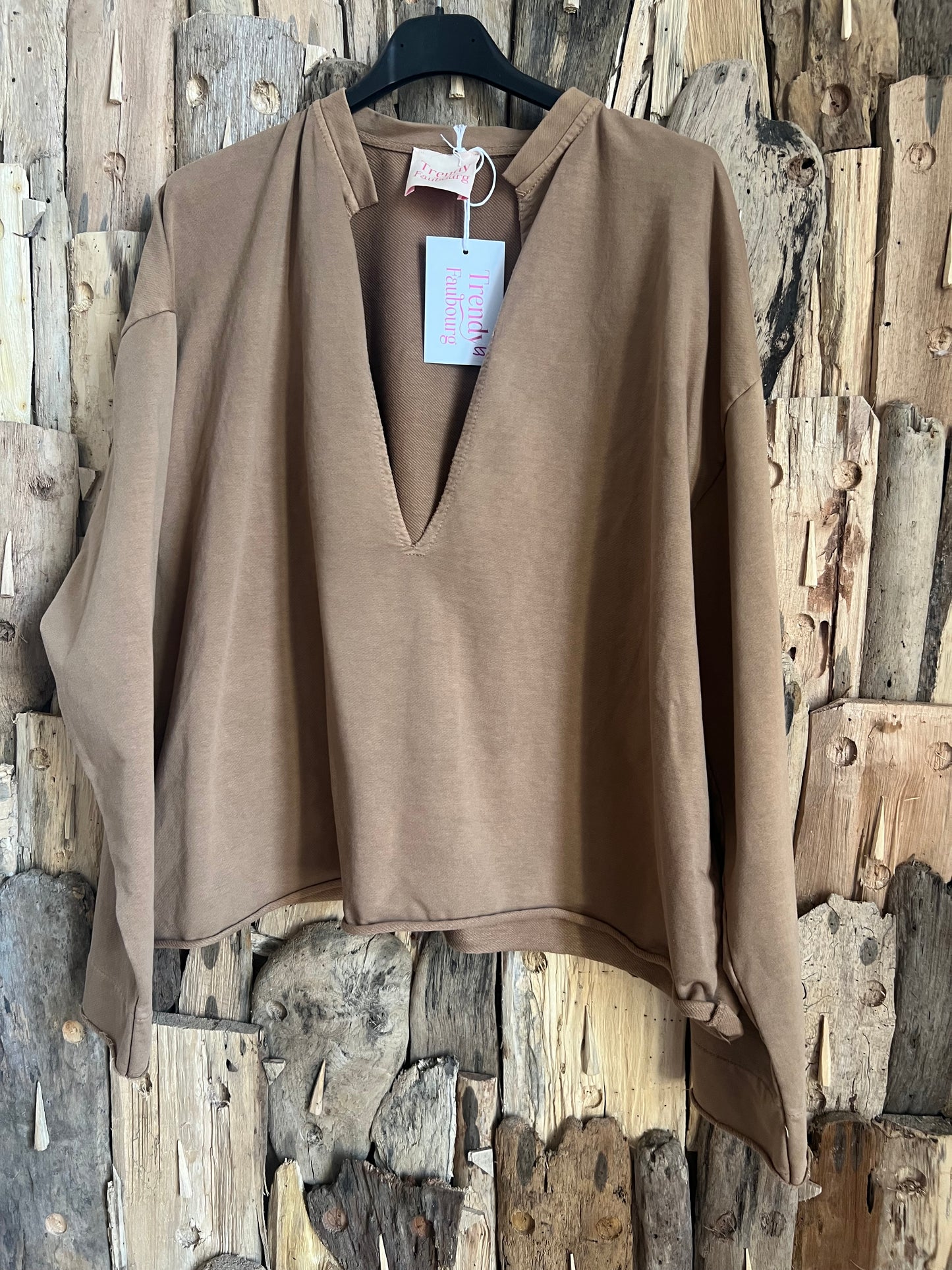 Sweat Wanda camel-TRENDY FAUBOURG