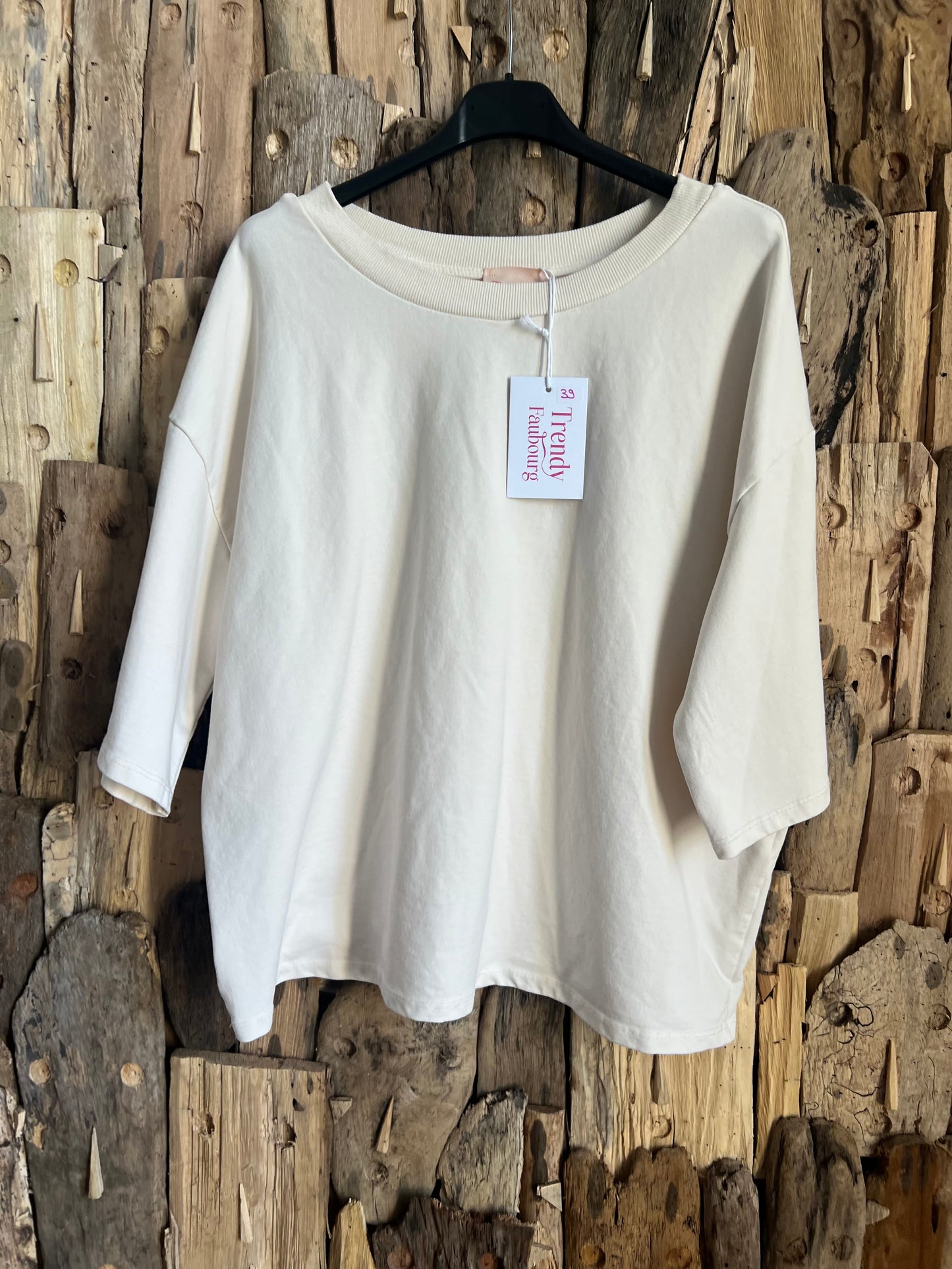 Tee shirt Zack écru/blanc-TRENDY FAUBOURG