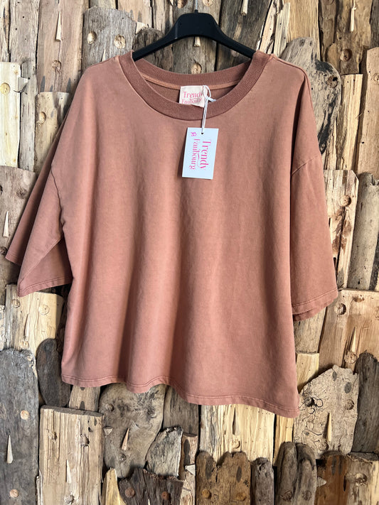Tee shirt Zack terracotta vintage-TRENDY FAUBOURG