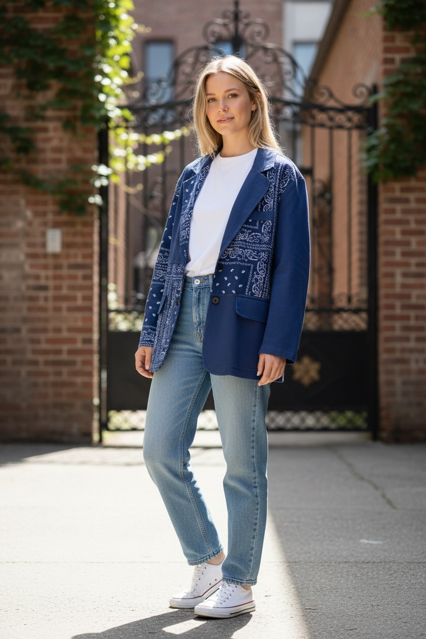 Veste Bleu marine imprimé Bandana