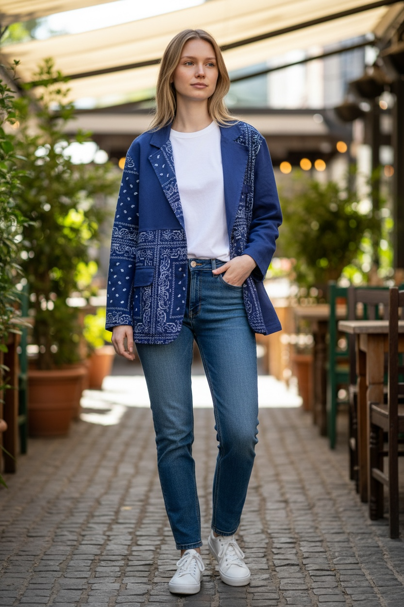 Veste Bleu marine imprimé Bandana